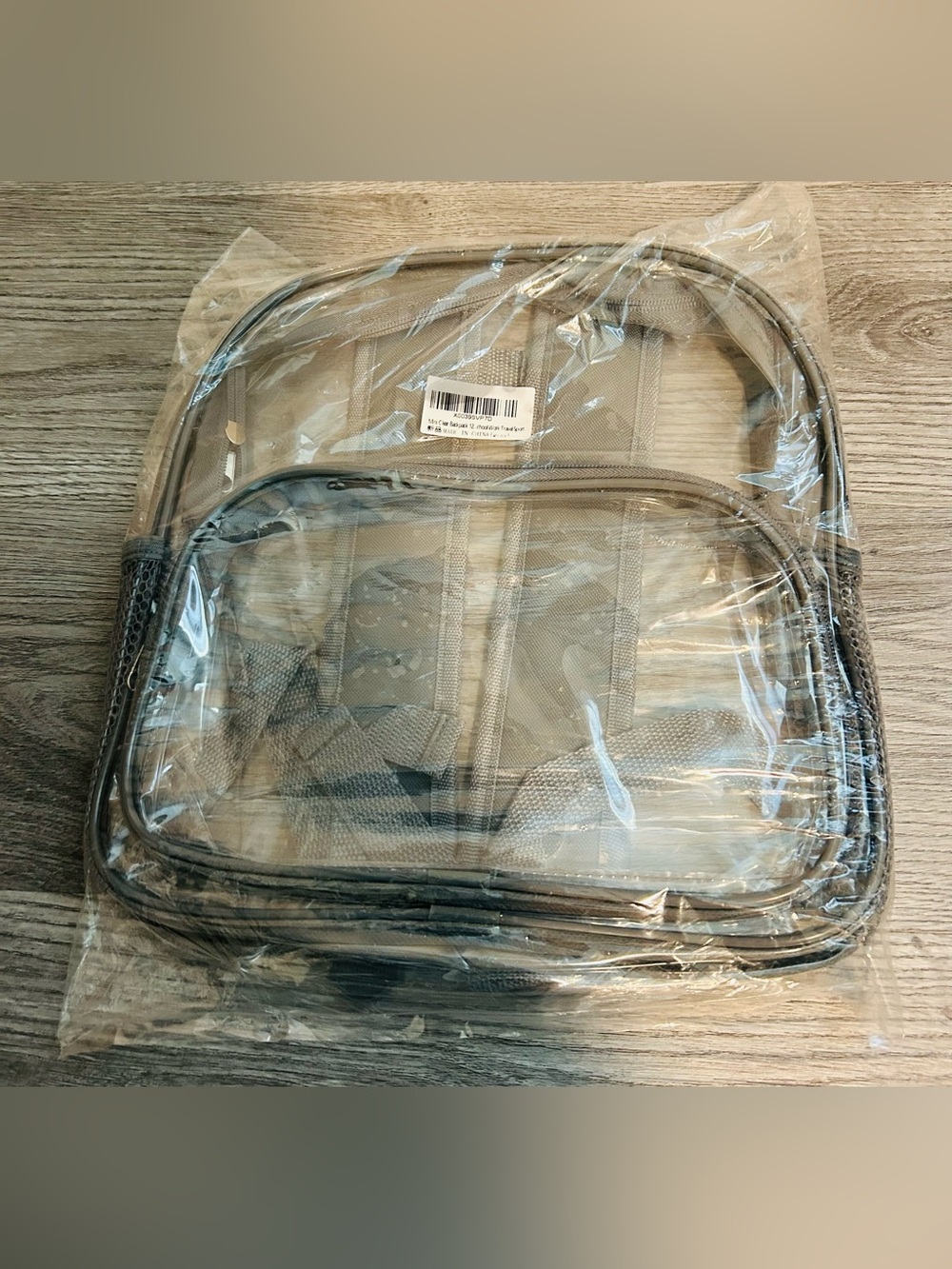 NEW Clear Transparent Backpack   - Gray